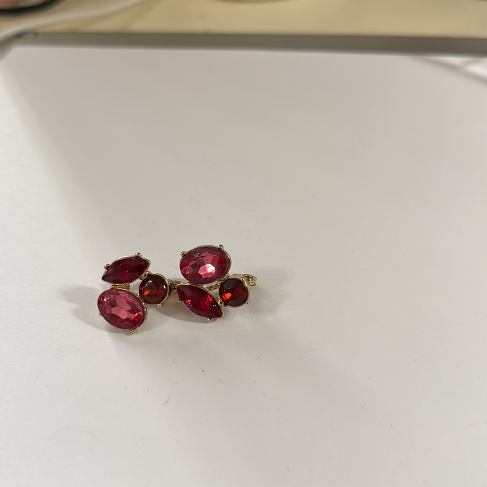 Anne Klein clip on earrings garnet stones. Matching bracelets and necklaces - Picture 5 of 5